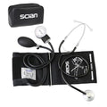 Scian Manual Blood Pressure Cuff with Stethoscope – Aneroid Sphygmomanometer with D-Ring Adult Cuff 8.7”-16.5” in Carrying Bag for Nurses Doctors Senior Home Use (Black)