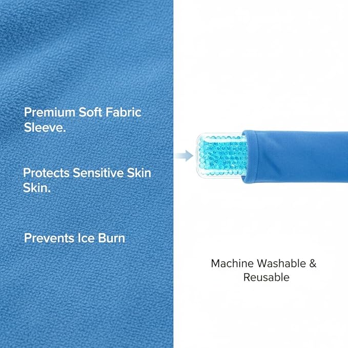 Perineal Cooling Pad for Postpartum Recovery, Extra Durable Gel Cold Packs for Hemorrhoids & C-Section Relief, 2 Reusable Ice Packs & 2 Washable Covers, New Mom Gift