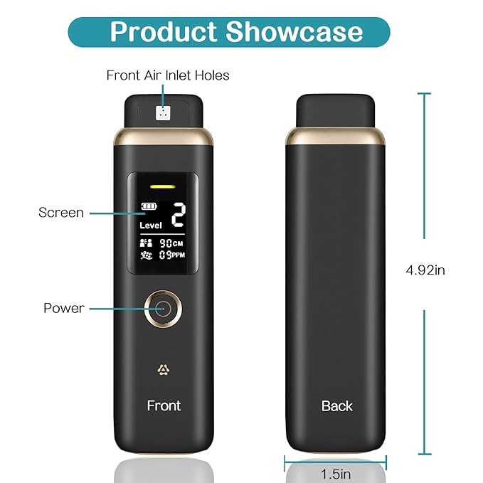 Oral Odor Freshening Detector, Personal Bad Smell Checker, Portable Oral Odor Freshening Rate Detector for Oral Health, Real - Time Odor Checking, 32 - bit CPU for Accurate Monitoring