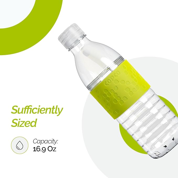 Copco Hydra 16.9 oz Water Bottle – Leak Proof, Tritan Durable, BPA Free, Dishwasher Safe, Twist Open Body for Ice & Easy Cleaning, Silicone Non-Slip Grip, Portable for Gym & Office (Lime Green)