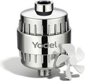 Yodel Shower Filter for Hard Water - 25 Stage Shower Head Filter Removes Chlorine for Hair and Skin, Reduces Dry Skin, Dandruff and Hair Damage, Universal High Output Water Filter,Chrome