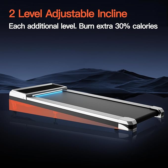 Under Desk Treadmill with Incline, Mini Walking Pad, Treadmills for Home Office, Portable Walking Treadmills with Wheel