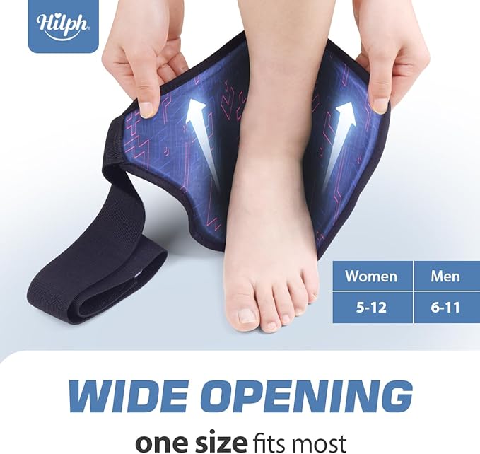 Hilph Ankle Heel Ice Pack Wrap for Swelling & Achilles Tendonitis, Reusable Foot Gel Ice Pack Wrap Hot Cold Compression Therapy for Sprained Ankle & Plantar Fasciitis Pain Relief (Blue, 2 Pack)