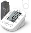 Scian Blood Pressure Monitor Upper Arm for Home Use, Automatic Blood Pressure Arm Cuff with Large Cuff 8.7"-16.5", Large LCD Display, 2 User 180 Memory, USB Cable (White)