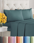 King Size 4 Piece Sheet Set - Extra Soft, Breathable & Cooling Sheets - Hotel Luxury Durable Bed Sheets for Women & Men - Deep Pockets, Easy-Fit & Wrinkle-Free Sheets - Deep Teal Oeko-Tex Bed Sheets