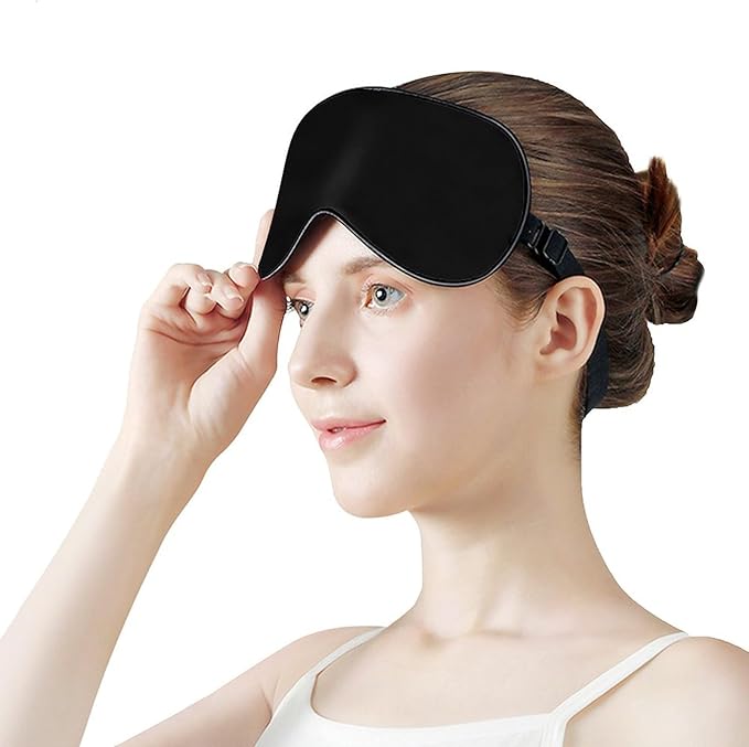 Personalized Eye Mask, Custom Eyeshade Blindfold Add Your Design Image Text Customized Eye Cover with Adjustable Strap for Sleeping Travel Work Naps Blocks Light,Black