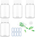 4Pcs Clear Pill Bottle, 100ml Empty Plastic Medicine Container With Caps for Liquid Solid Powder, Chemical Reagent Storage