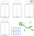 30ml Empty Clear Plastic Pill Bottles 4Pcs Clear Pill Bottle Medicine Bottle Empty Reagent Bottle Chemical Containers with Caps for Liquid Solid Powder