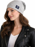 Silver Fiber Beanie Lightweight Conductive Slouch Hat for Men & Women