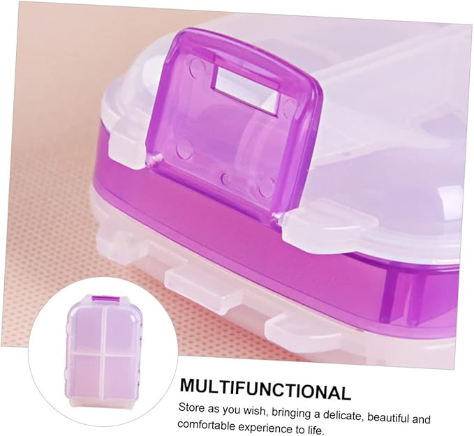 NOLITOY 1pc Three-Layer Portable Folding Pill Box Compact Travel Case for Medications Plastic Capacity Convenient Organizer for Vitamins and Daily Use