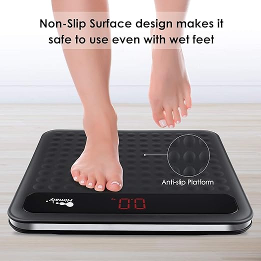himaly Digital Body Weight Scale Bathroom Scale, Step-On Technology High Precision Measurements Scales with Large Non Slip Silicone Platform and LCD Digital Display, 400lbs/180kg Capacity