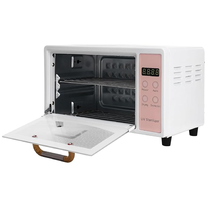 Sterilizer for Esthetician, 10L Large Capacity Sterilizer for Nail Tools, UV Light Nail Tools Cleaning Machine, Cleaning Cabinet for Home Use, Barbers, Beauty Salons, and Spas, 110V 160W (Pink)