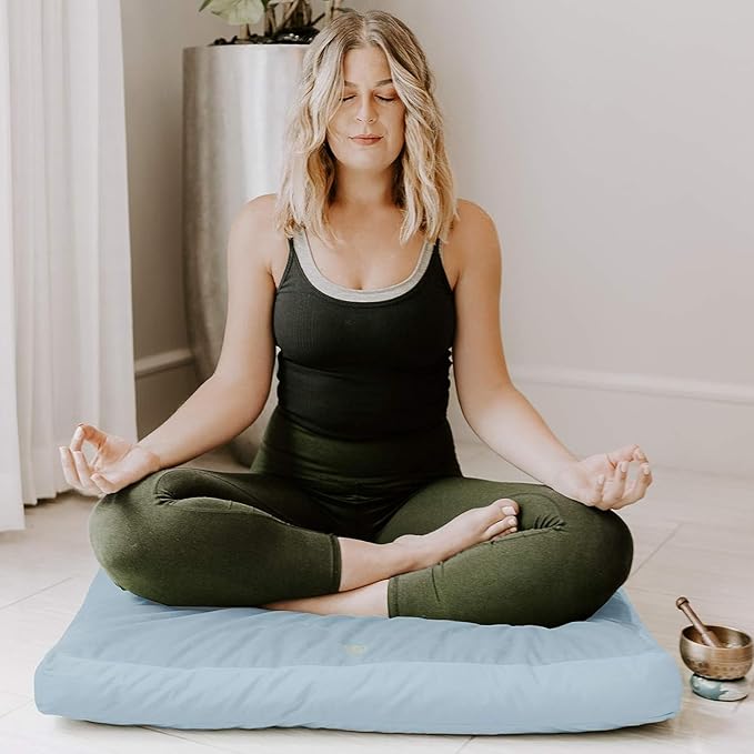 Florensi Meditation Mat Zabuton, Velvet Floor Cushions for Sitting, Meditation Cushions and Pillows with 100% Cotton Insert, Yoga Cushion for Women and Men