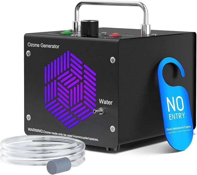 0zone Generator for Water & Air - O3 Air Purifier for Home & Car, Ozone Machine Odor Removal for Smoke & Pet (Black)