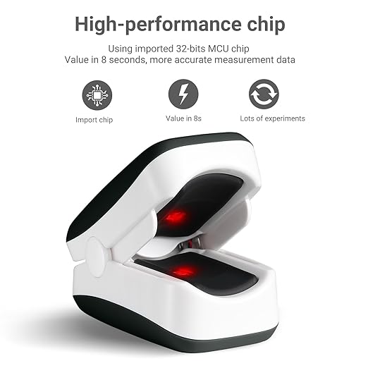 Pulse Oximeter with 20 Memories, Oxygen Monitor Fingertip 4 Colors TFT, Alarm and Brigthness Adjustable