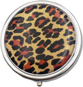 Round Medicine Box Portable Mini Metal Pill Case 2 inches Travel Little Pill Dispenser for Purse