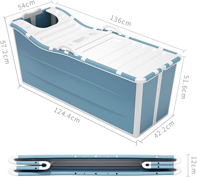 Foldable Bathtub for Adult, Portable Tub for Hot/Ice Bath for Home Camping Travel Shower, 53 x 21 x 20 Inch