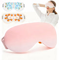 Eye Massager with Heat and Cooling for Migraines – 14 Massage Nodes for Eye Strain Relief, Rechargeable Bluetooth Music, Improve Sleep,Eye Strain Relief, Birthday Gifts for Women and Men(Pink)