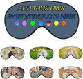 Personalized Eye Mask, Custom Eyeshade Blindfold Add Your Design Image Text Customized Eye Cover with Adjustable Strap for Sleeping Travel Work Naps Blocks Light, Dusty Blue