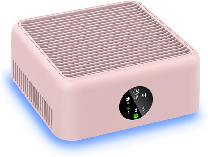 Air Purifiers for Home,True HEPA Small Air Purifier for Dorm Room, Up to 615 Ft²,15dB Quiet,for Smoke,Pollen,Odors,Portable Mini Air Purifier,Desk Air Filter for Office, RV,Bedroom,Travel (Light Pink)