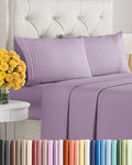 King Size 4 Piece Sheet Set - Extra Soft, Breathable And Cooling Sheets - Hotel Luxury Durable Bed Sheets for Women & Men - Deep Pockets, Easy-Fit & Wrinkle-Free Sheets - Lilac Oeko-Tex Bed Sheet Set