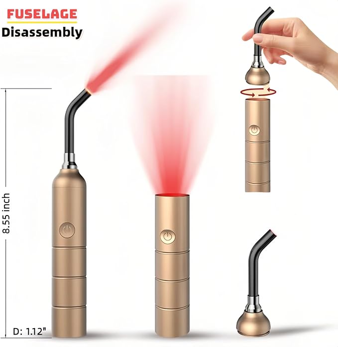 Red Light Therapy, Portable Handheld LED Light Therapy Device for Pain Relief on Lips, Mouth, Nose, Ear, Joint, Muscle | Cold Sore, Canker Sore, Fever Blister Treatment (660/810/850/940nm)