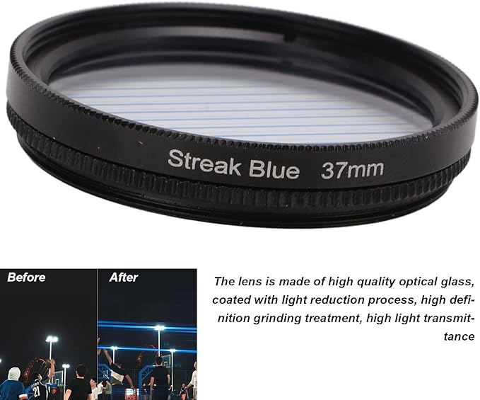 Special Effects Filter, 37mm 40.5mm 43mm 46mm 49mm Special Effects Lens Filter Anamorphic Special Effects Filter,for Most of Digital Cameras on The Market(37mm)