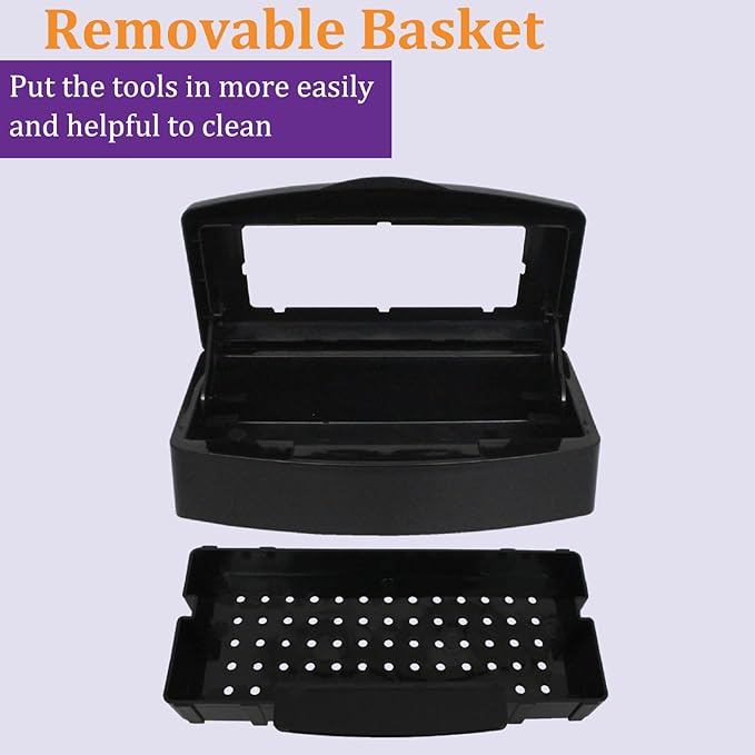 Nail Tool Sterilizer Box, Plastic Sterilization Tray for Tweezer, Eyelash Extensions, Hair Salon, Spa, Nail Implement