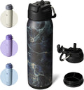 BOTTLE BOTTLE 24oz Insulated Water Bottle Stainless Steel Sport Water Bottle with Straw and Adjustable Lid Daily Pill Organizer