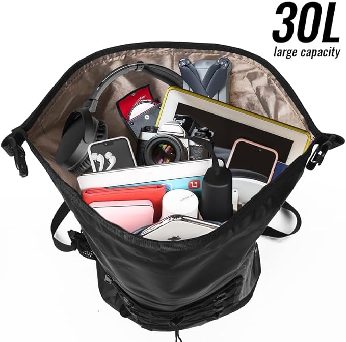 Faraday Travel Backpack Dry bag - EMP Proof Military Grade, 30L Sports Outdoor Bag - Waterproof, RFID Signal Blocking, Protect Against Tracking, Spying & Hackings for Travel/Work