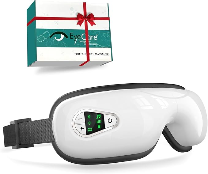 Eye Massager With Heat and Music. Heated Eye Massage for Migraines.Father's Day Birthday Gifts for Mom Dad Women Men Her Him.Eye Mask Massage.Face Massager Mask