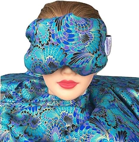 Eye Mask Lavender Eucalyptus, Sinus, Herbal Pack, Hot Cold Pack, Heat Wrap,Organic, Flax Seed, Microwave Therapy, Sleep Mask, Yoga Meditation Eye Pillow, Peacock