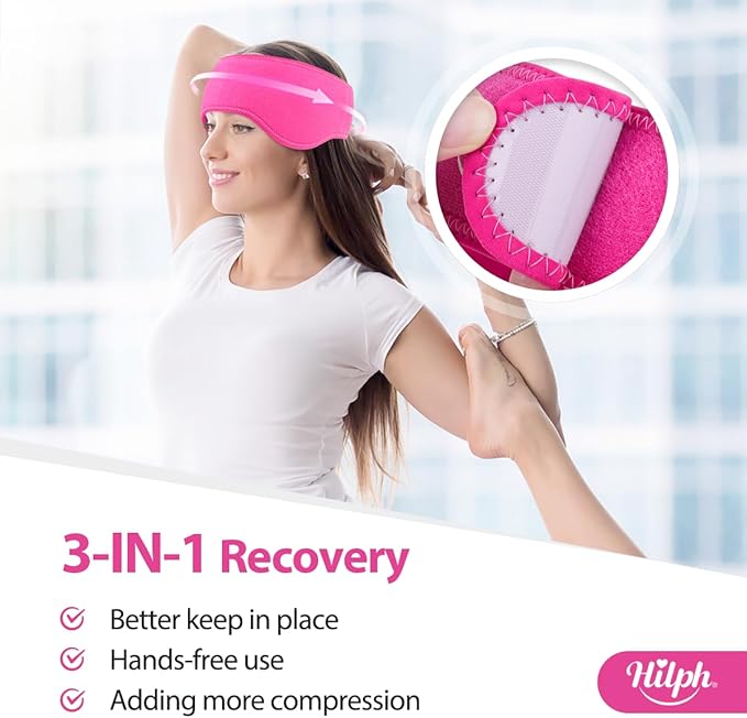 Hilph Headache Ice Pack Migraine Ice Head Wrap, Reusable Head Cold Pack Forehead Ice Pack for Migraine Relief, Headache Tension, Sinus Pain, Chemo, Stress Relief (Red)