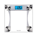 Taylor Digital Bathroom Scale for Body Weight, Large 12.2 Inch Glass Platform, Blue Backlit LCD Display, 440 lb Capacity, Weight Tracking for 2 Users, Clear