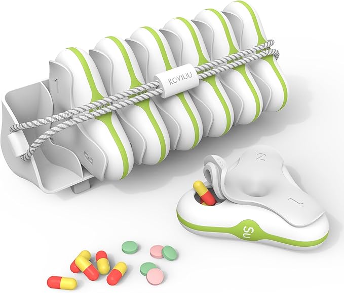 Weekly Pill Organizer 3 Times a Day, Large Travel Pill Box 7 Day, Detachable Daily Pill Case, Portable Pill Container Holder for Medication, Vitamins, Fish Oil and Supplements, White
