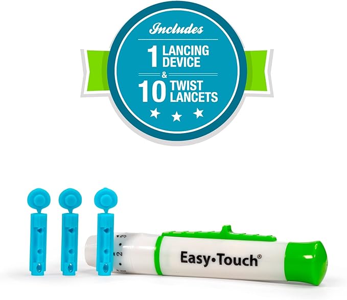EasyTouch Glucose Monitoring System with 1 Meter, 10 Twist Lancets, 1 Lancing Device