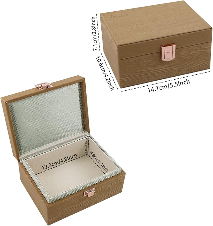 JXE JXO Faraday Box, Faraday Key Fob Protector, Faraday Cage, Key Fob Signal Blocker Box (Mini Imitation Wood)