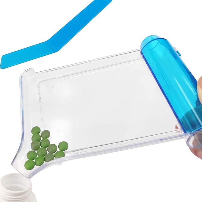 Medarchitect Right Hand Pill Counting Tray with Spatula (Clear - L Shape)