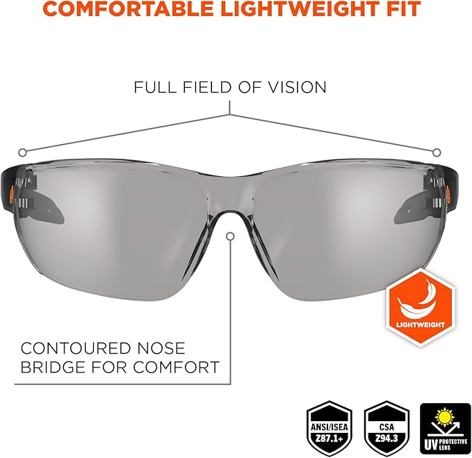 Ergodyne Skullerz VALI Frameless Safety Glasses, Lightweight, Anti Fog
