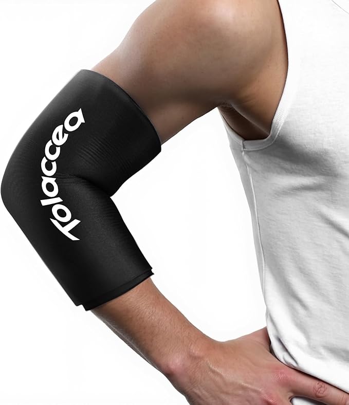 Elbow and Knee Ice Pack - Cold Ice Sleeve with Reusable Gel & Cold Therapy Compression for Knee, Shin Splints, Calf Strain, Flexible Ice Pack forTennis Elbow, Tendinitis(Small (Pack of 1), Black)