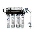 Stainless Steel Water Filter for Sink,0.01μm Ultra-Filtration Under Sink Water Filter System, Reduces PFAS, PFOA/PFOS, Fluoride, Chlorine, Bad Taste & Odor, Tankless 5-Stage with Faucet