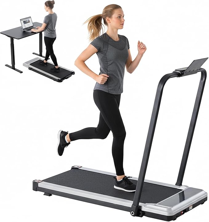 Walking Pad Treadmill, 3 in 1 Portable Under Desk Treadmills for Home Small Space, Quiet Compact Folding Treadmill with Remote Control, 320 LBS Capacity