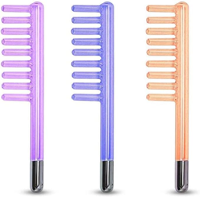 Electrode Wand Glass Tube Orange Colour Handheld Spare Parts for Hi Frequency Instrument Elitzia ETJX006AS (Clear Comb)