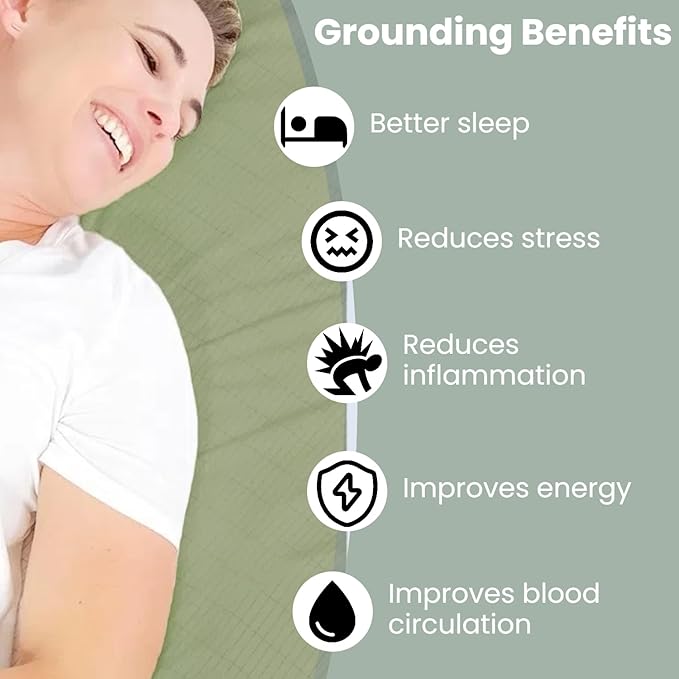 GLUYOHEY Grounding Flat Sheet Cali-King (108"x102") Conductive Silver Fiber Earthing Bed Sheets with Grounded Cord Reconnect with Earth’s Energy for Better Sleep and Enhanced Wellness, Green