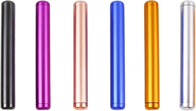6 Pack Waterproof Aluminum Metal Tube Conetainer,4.3 inch Metal Storage Cases,Pocket-Sized for Purse Travel Outdoors