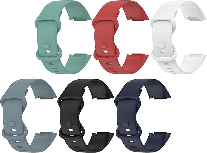 Compatible Soft Silicone Bands Sports Wristbands Replacement for Fitbit Charge 5&Charge 6 Advanced Fitness & Health Tracker Accessories Small/Large Watchbands