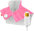 Comfytemp Heating Pad for Neck and Shoulders and Back, 2.6lb Weighted Electric Heating Pads, Large Heated Wrap, 9 Heat Settings & 11 Timer, Valentines Birthday Gifts for Women Men Mom Dad, Pink
