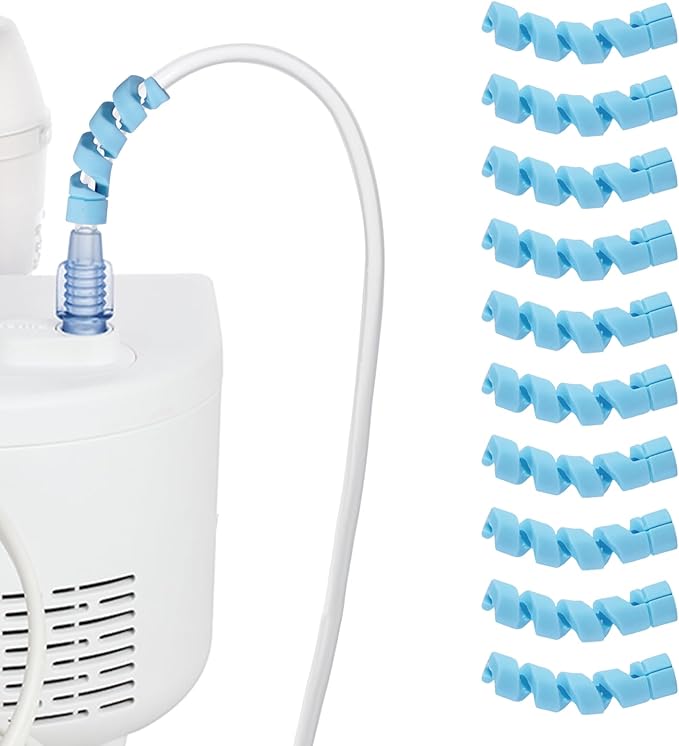10 Pack Oxygen Tube Support Crimp Straightener for Portable Oxygen Concentrator, Oxygen Tubing Support for Oxygen Tank Oxygen Hose Nasal Cannula Oxygen Accessories (Blue)
