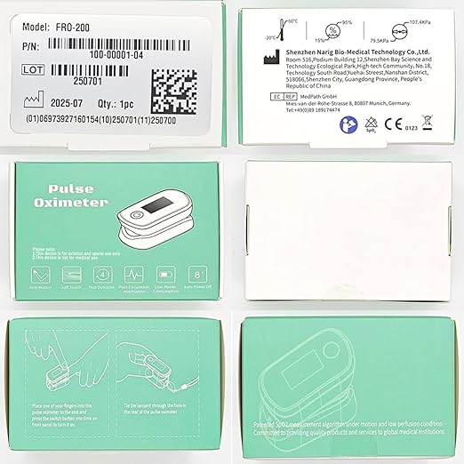 Fingertip Pulse Oximeter with Respiration Rate Monitor, Advanced Sensor Technology for Precise & Stable SpO2 Measurement with Fast Response, Oxygen Monitor Finger with OLED Display for Sports, Fitness & Home Use