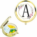 Small Pill Box for Purse Pocket, Personalized Small Pill Case 3 Compartment, Monogrammed Cute Pill Organizer, Gift for Women Teen Girls, Travel Mini Jewelry Box,Earring Holder Organizer